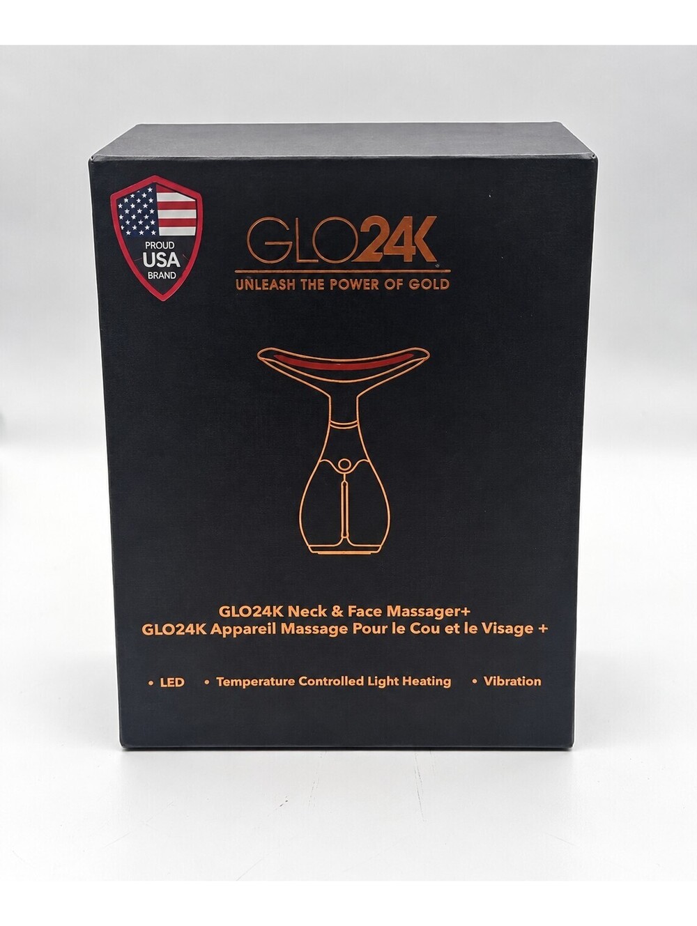 GLO24K NECK & FACE MASSAGER+ LED HEAT VIBRATION